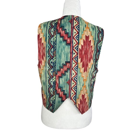 Faz N Denz Womens Southwestern Vest Skirt Set‎ Large Made in USA Cotton Aztec - Picture 8 of 14